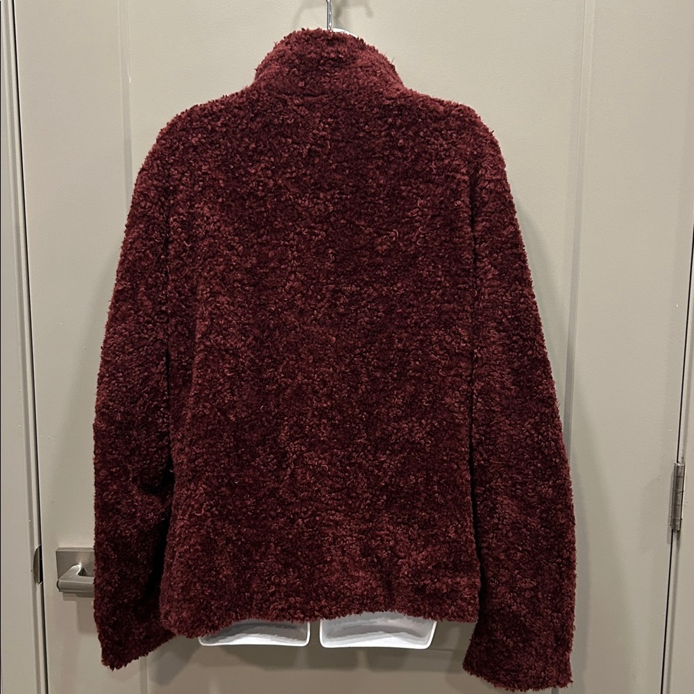 NWT Pendleton Bordeaux Burgundy ' Fuzzy Zip Jacket - Picture 7 of 11